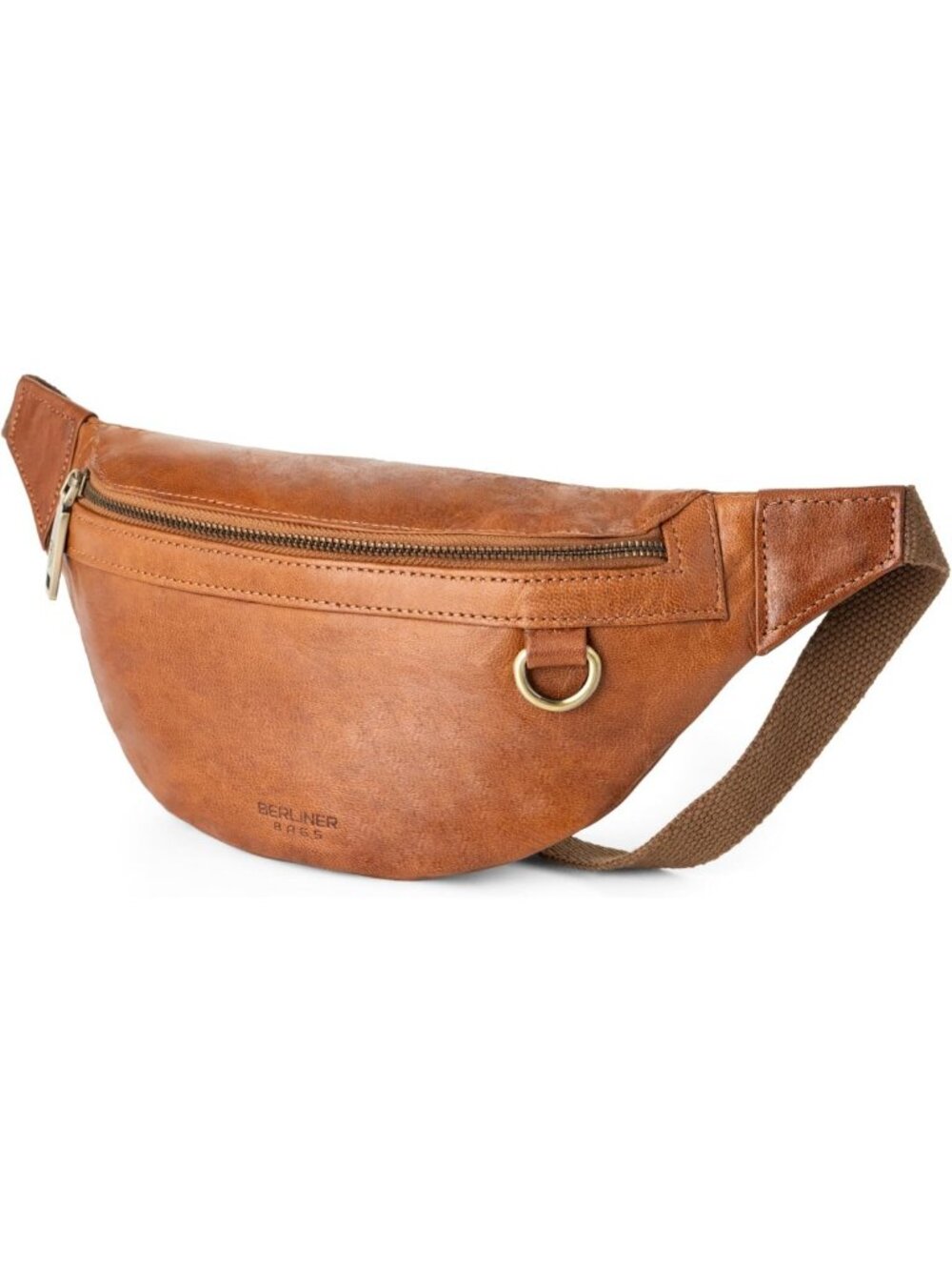 Vintage Full Grain Leather Crossbody Fanny Pack - Brown, Stylish & Versatile